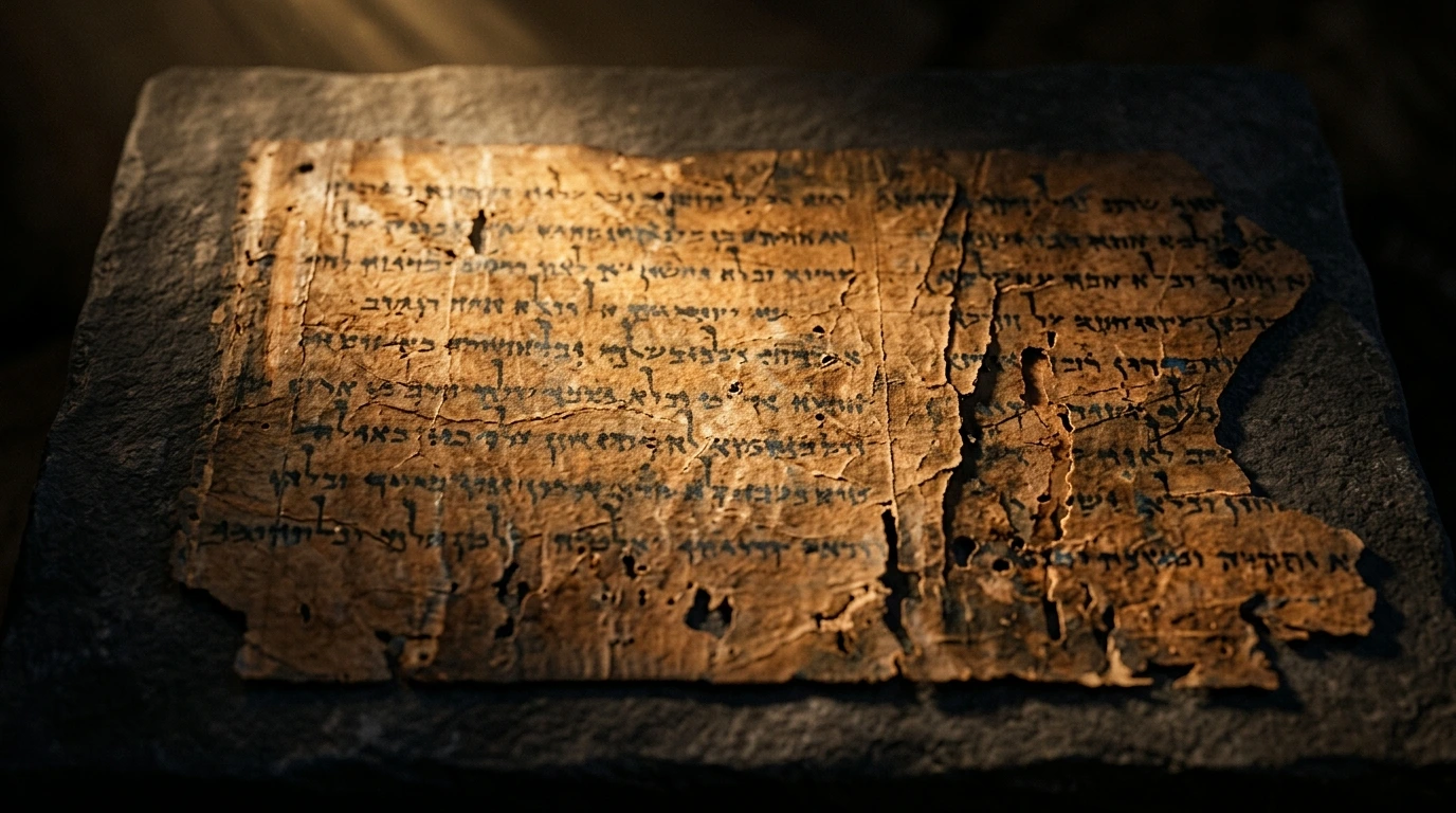 The ancient Aramaic manuscript fragment 4Q246 displaying legible Semitic script featuring the titles Son of God and Son of the Most High