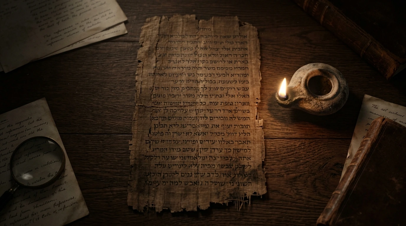 The ancient Nash Papyrus fragment preserved in Cambridge displaying 24 lines of clear Hebrew script containing the Decalogue and Shema Yisrael
