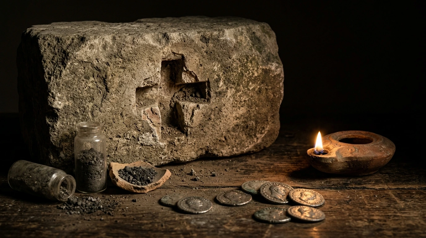 Theological representation of the eruption of Mount Vesuvius with biblical apocalyptic symbols and burning Roman villa
